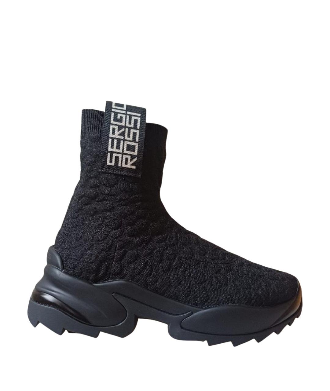 SERGIO ROSSI Черные текстильные кроссовки, фото 1