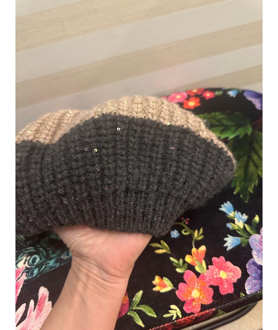 BRUNELLO CUCINELLI Бежевая кашемировая шапка, фото 5