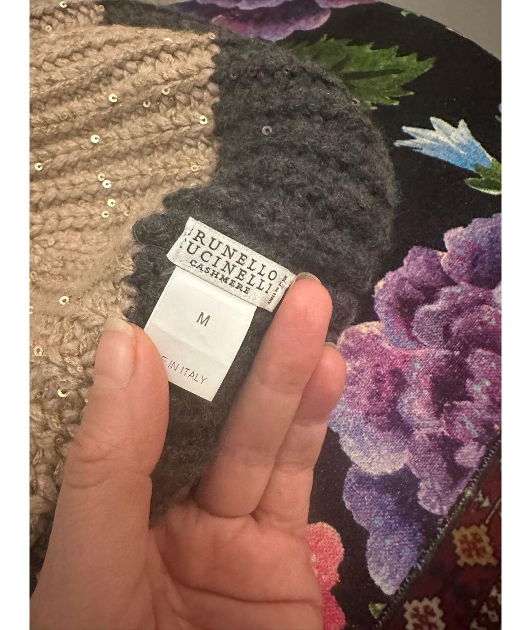 BRUNELLO CUCINELLI Бежевая кашемировая шапка, фото 2