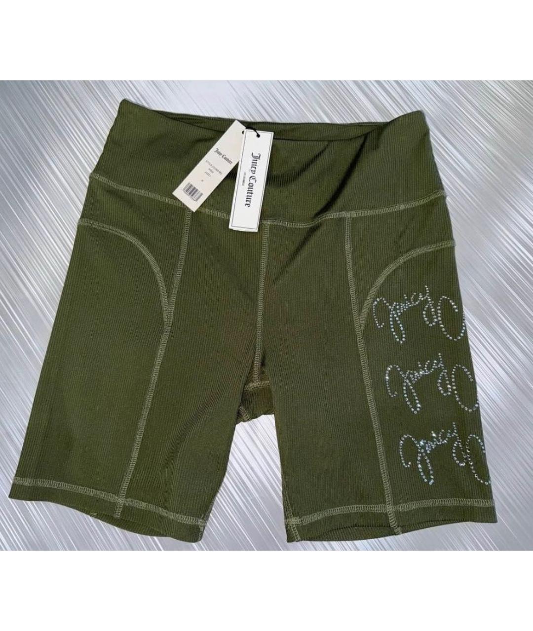 JUICY COUTURE Зеленые полиэстеровые леггинсы и велосипедки, фото 5