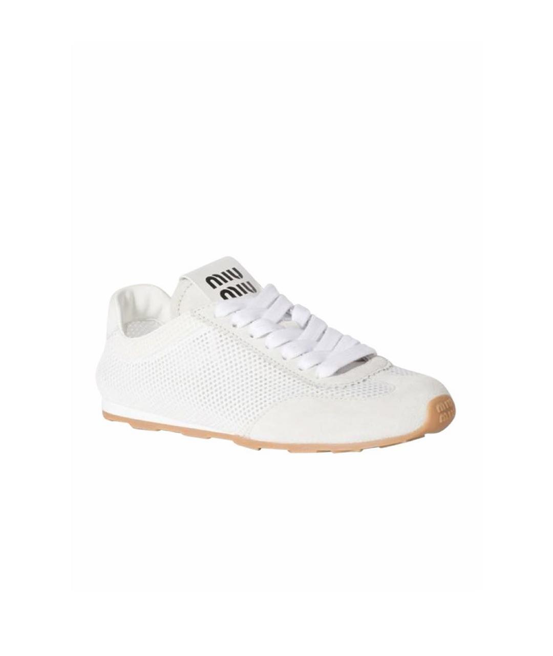MIU MIU Белые кожаные кеды, фото 9