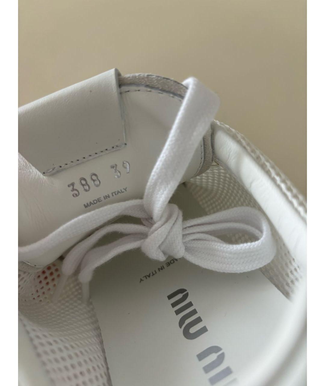MIU MIU Белые кожаные кеды, фото 6