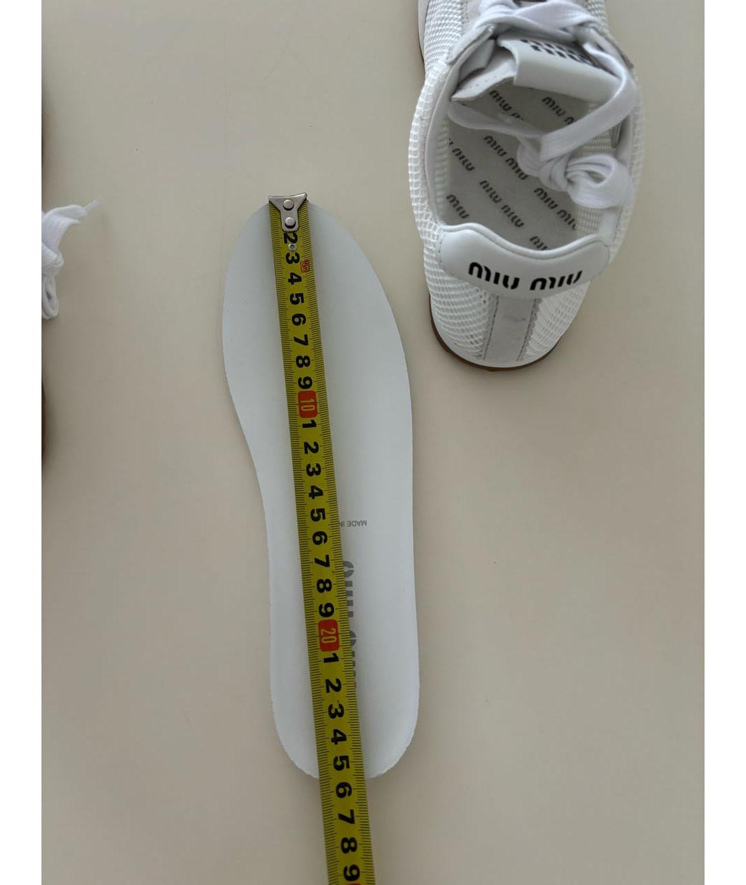 MIU MIU Белые кожаные кеды, фото 7