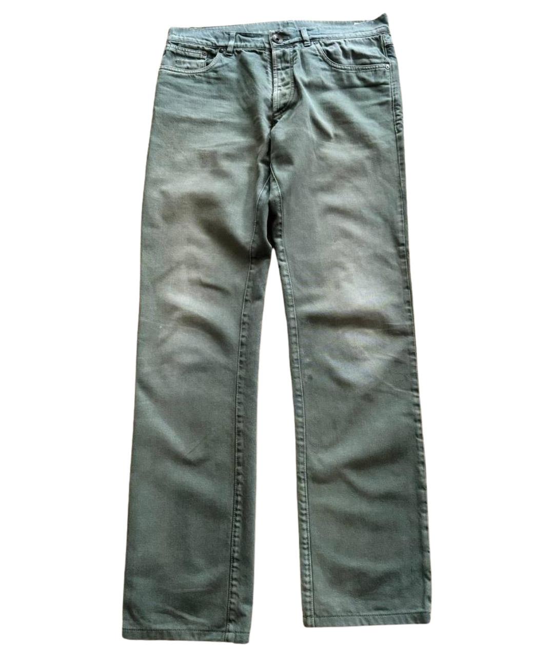 BRUNELLO CUCINELLI Хаки хлопковые прямые джинсы, фото 1
