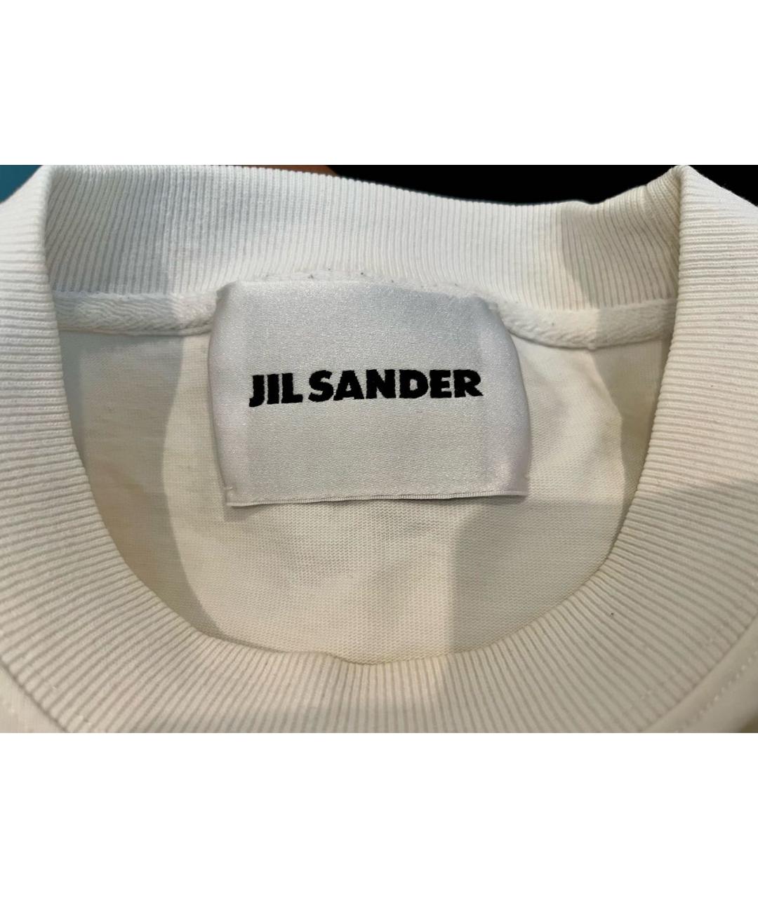 JIL SANDER Белая хлопковая футболка, фото 3