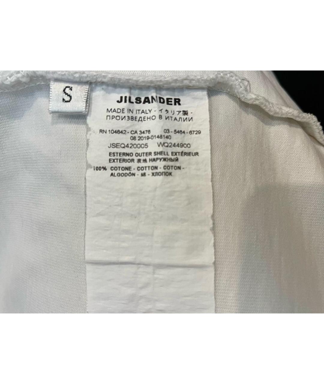 JIL SANDER Белая хлопковая футболка, фото 4