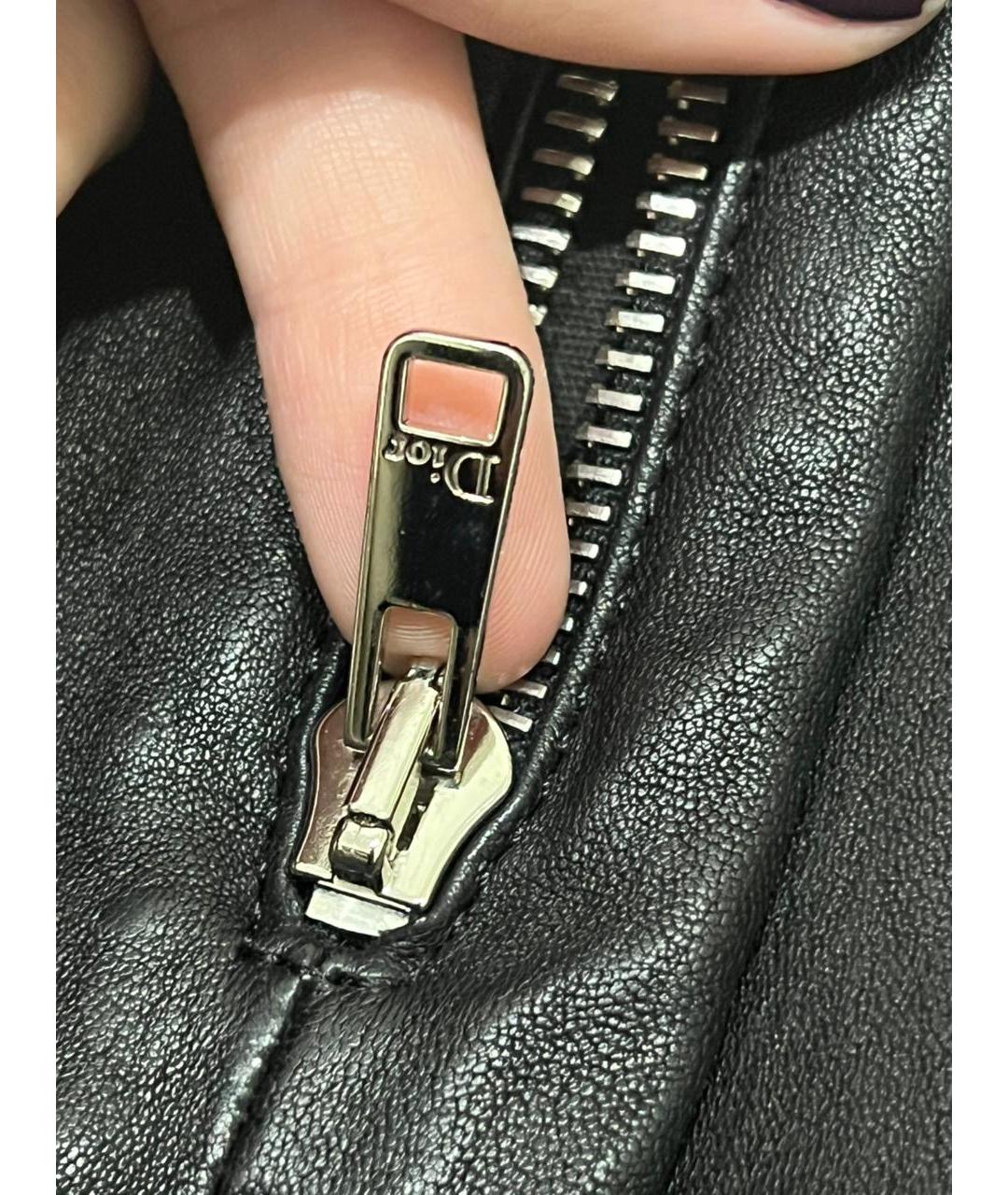 CHRISTIAN DIOR Черные кожаные брюки узкие, фото 6