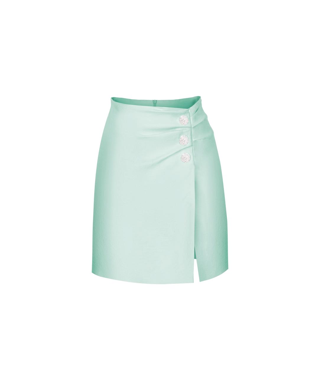 RASARIO Голубая льняная юбка мини, фото 1