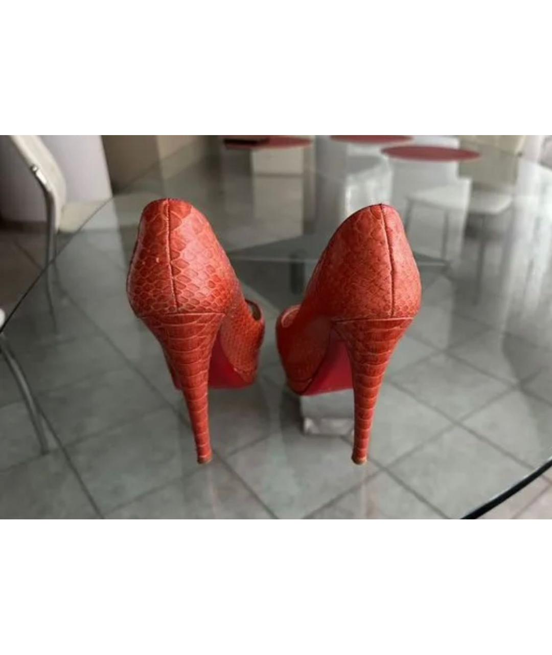 CHRISTIAN LOUBOUTIN Оранжевое туфли из экзотической кожи, фото 4