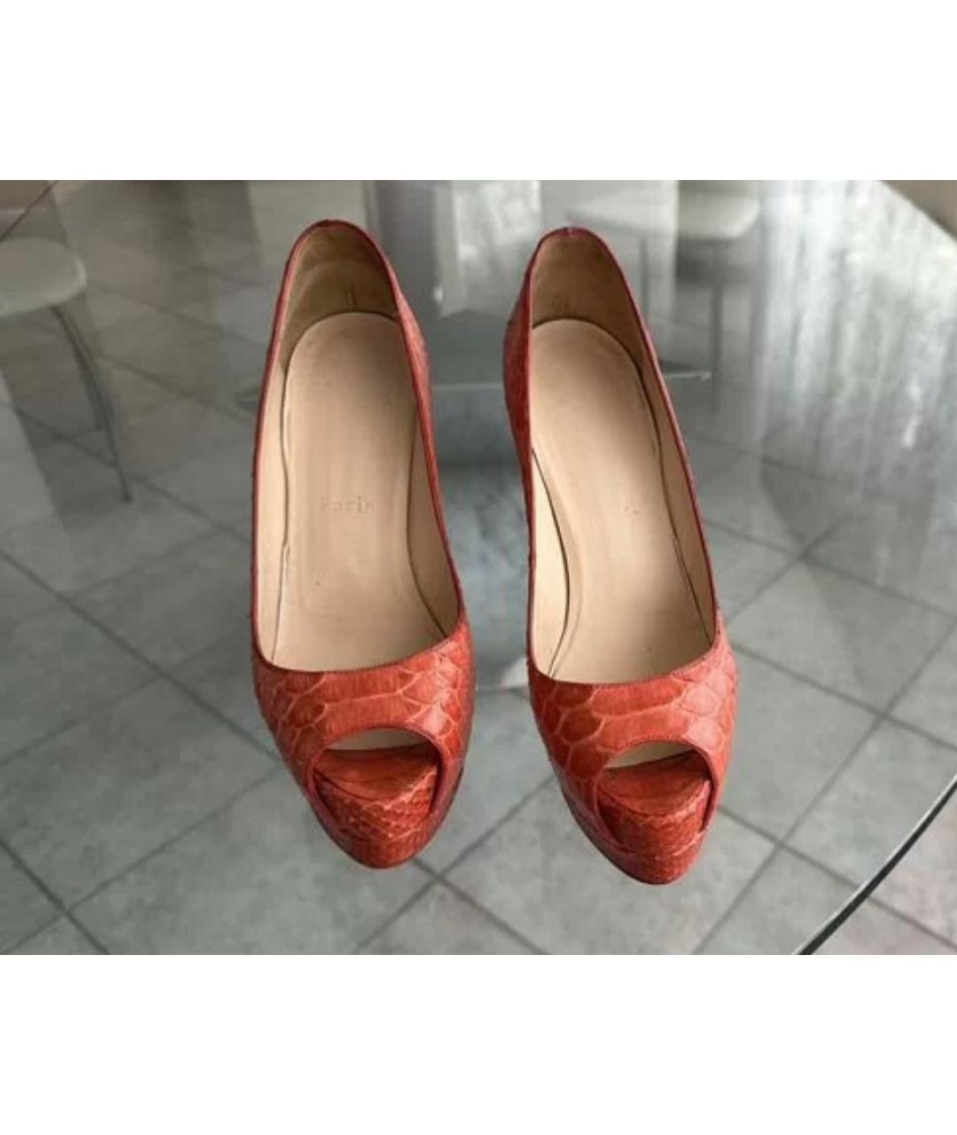 CHRISTIAN LOUBOUTIN Оранжевое туфли из экзотической кожи, фото 3