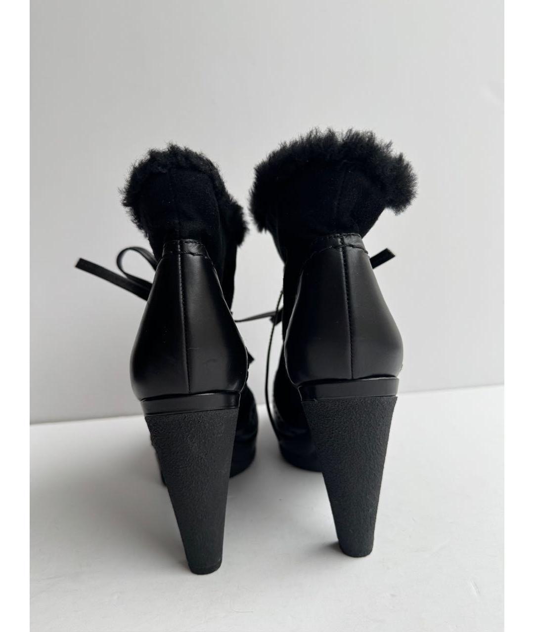 SERGIO ROSSI Черные кожаные ботильоны, фото 2