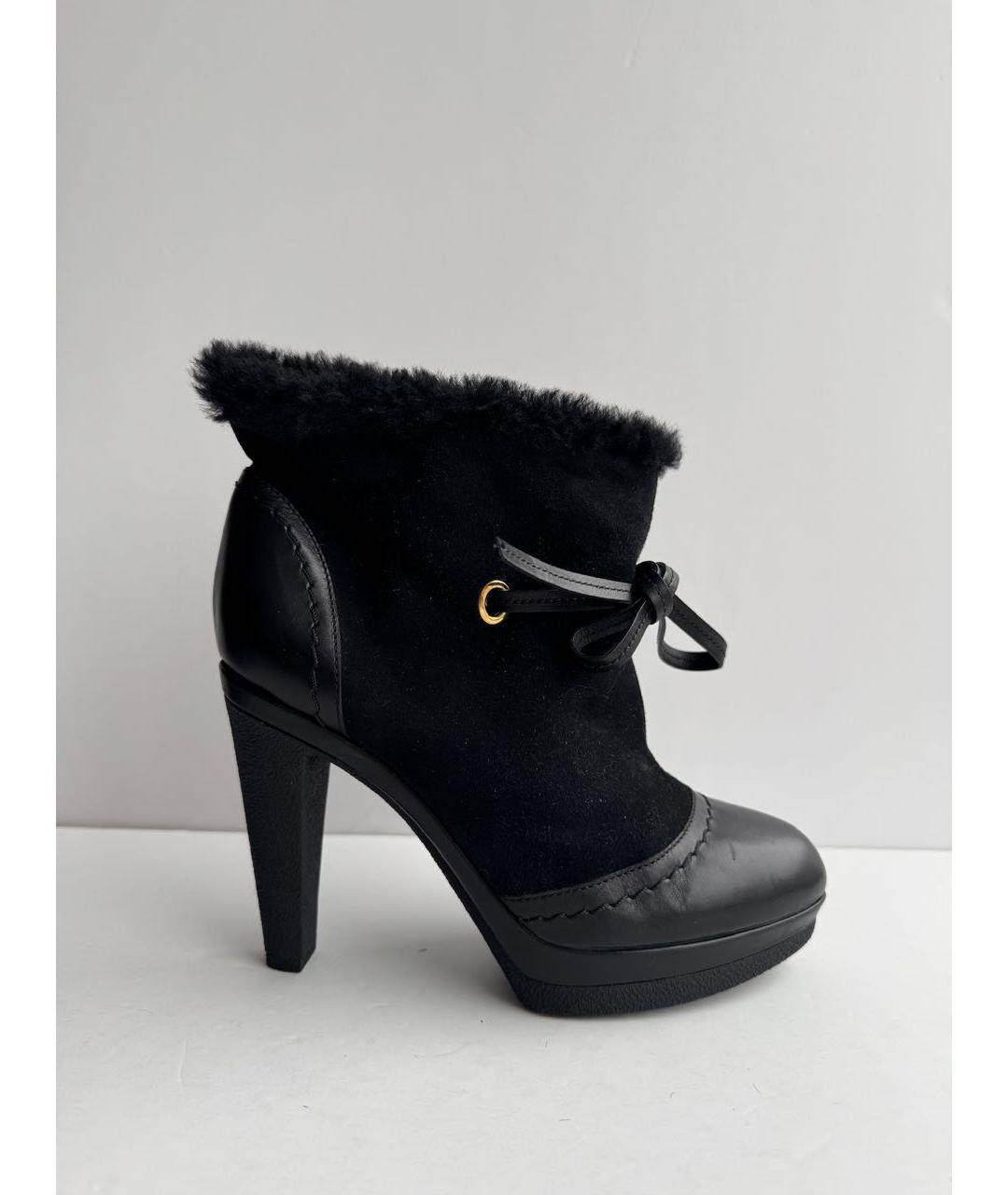 SERGIO ROSSI Черные кожаные ботильоны, фото 8