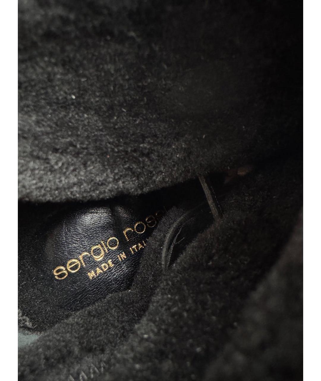 SERGIO ROSSI Черные кожаные ботильоны, фото 6
