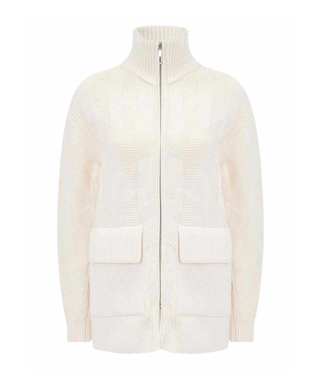 HERMES Бежевый шерстяной кардиган, фото 9