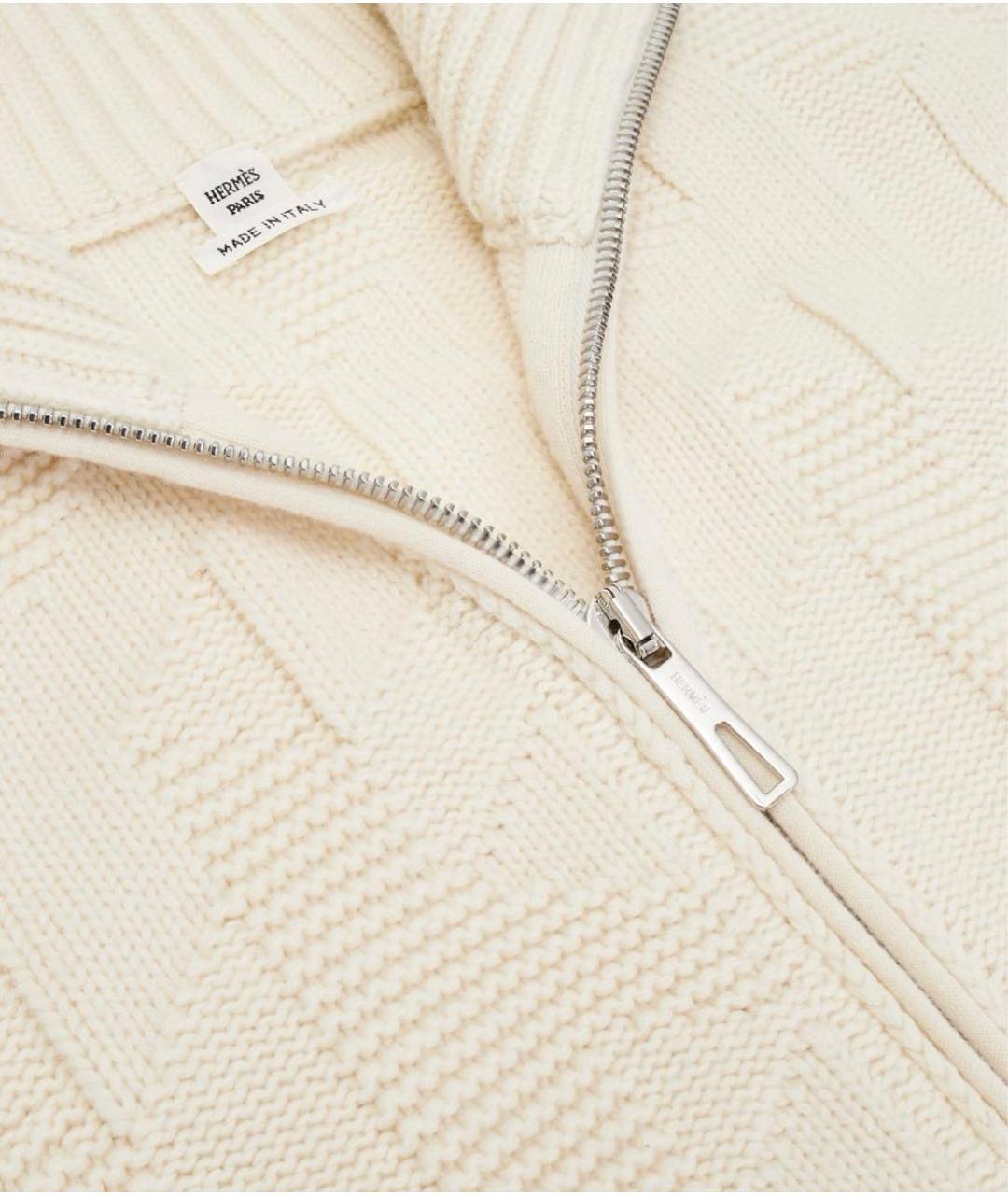HERMES Бежевый шерстяной кардиган, фото 4