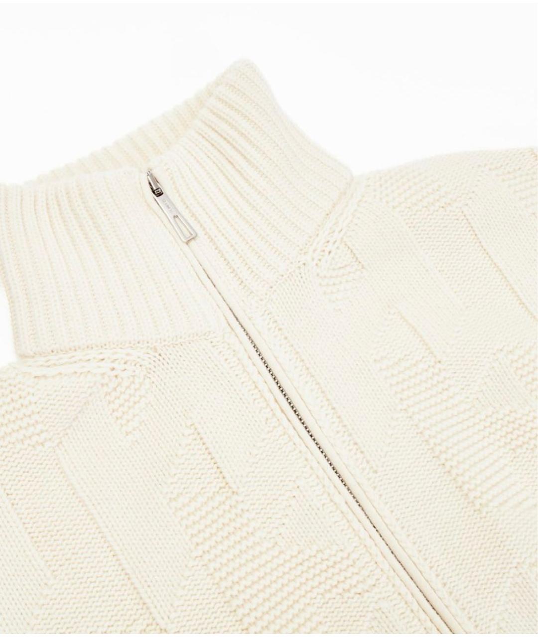 HERMES Бежевый шерстяной кардиган, фото 3