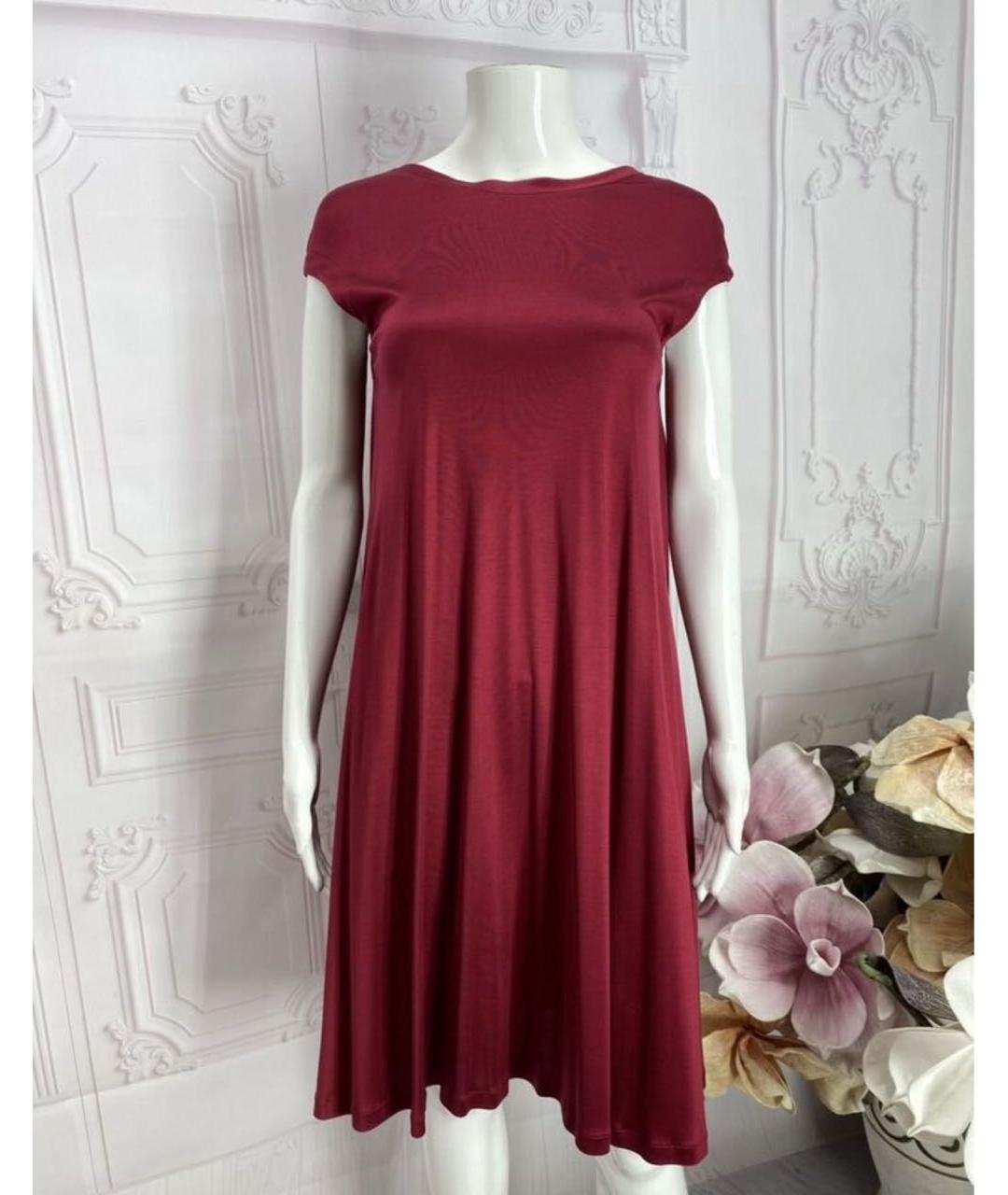 YVES SAINT LAURENT VINTAGE Бордовое шелковое коктейльное платье, фото 5