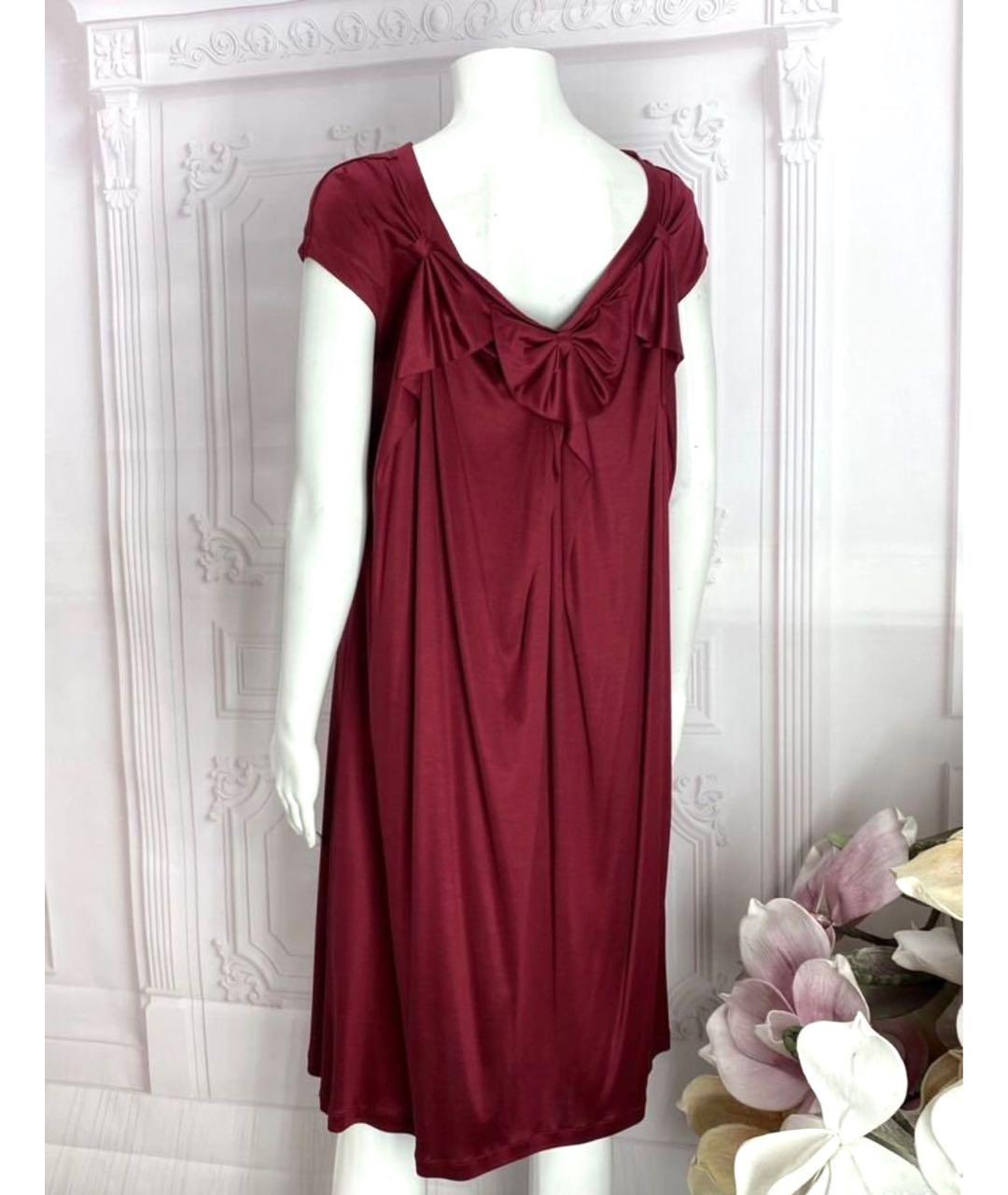 YVES SAINT LAURENT VINTAGE Бордовое шелковое коктейльное платье, фото 8