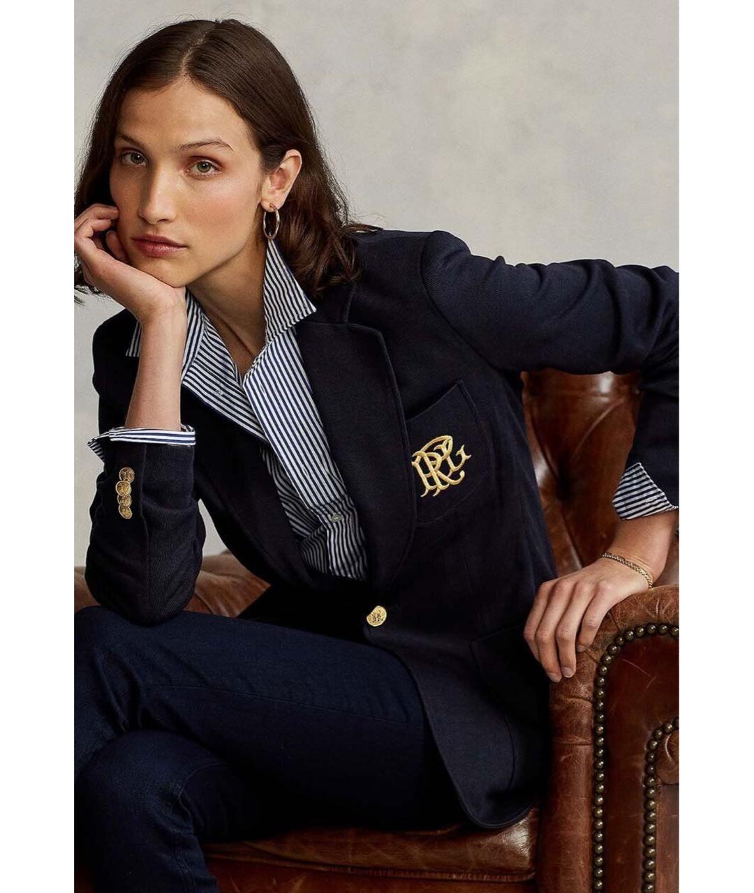 POLO RALPH LAUREN Темно-синий хлопковый жакет/пиджак, фото 7