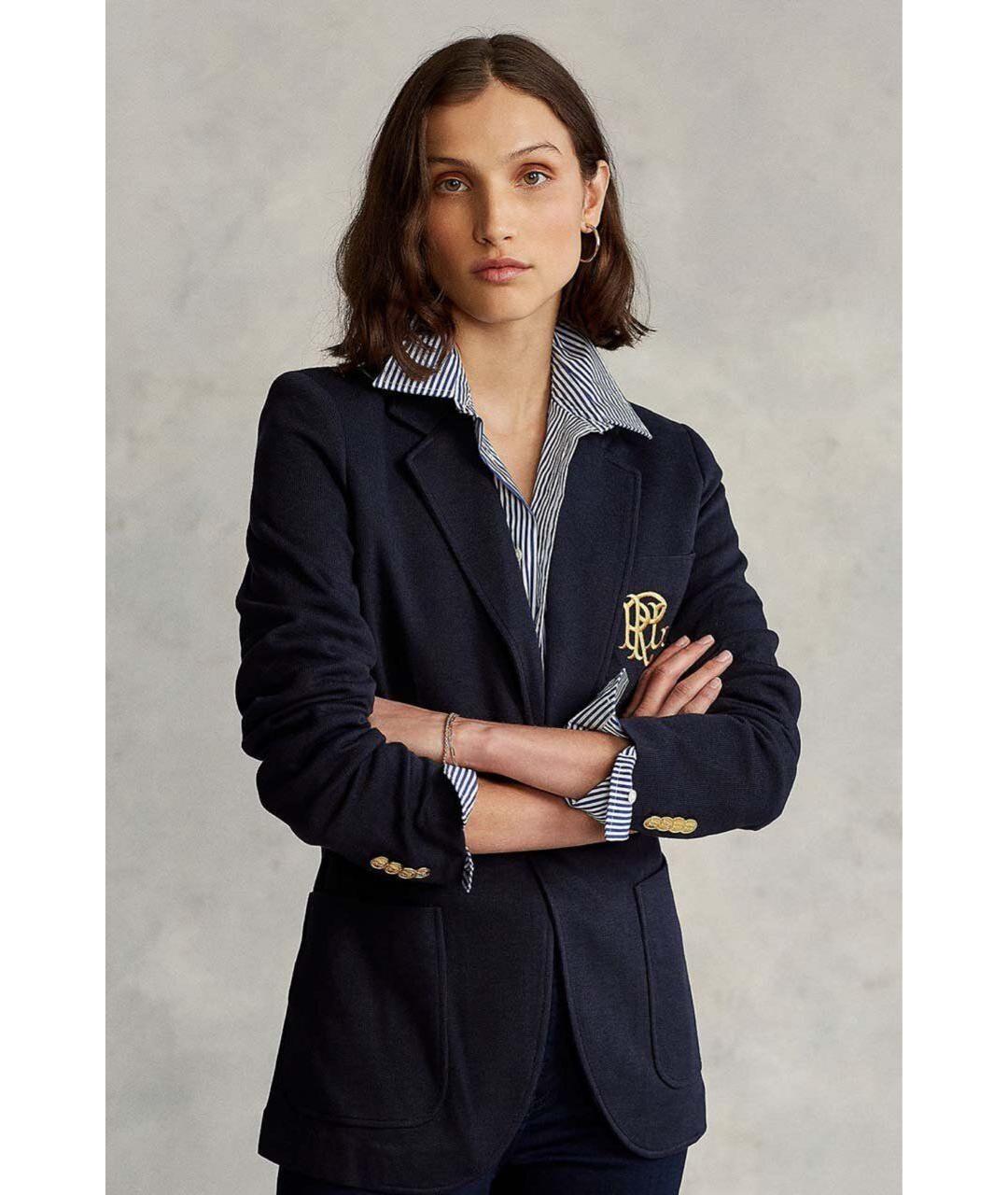 POLO RALPH LAUREN Темно-синий хлопковый жакет/пиджак, фото 5