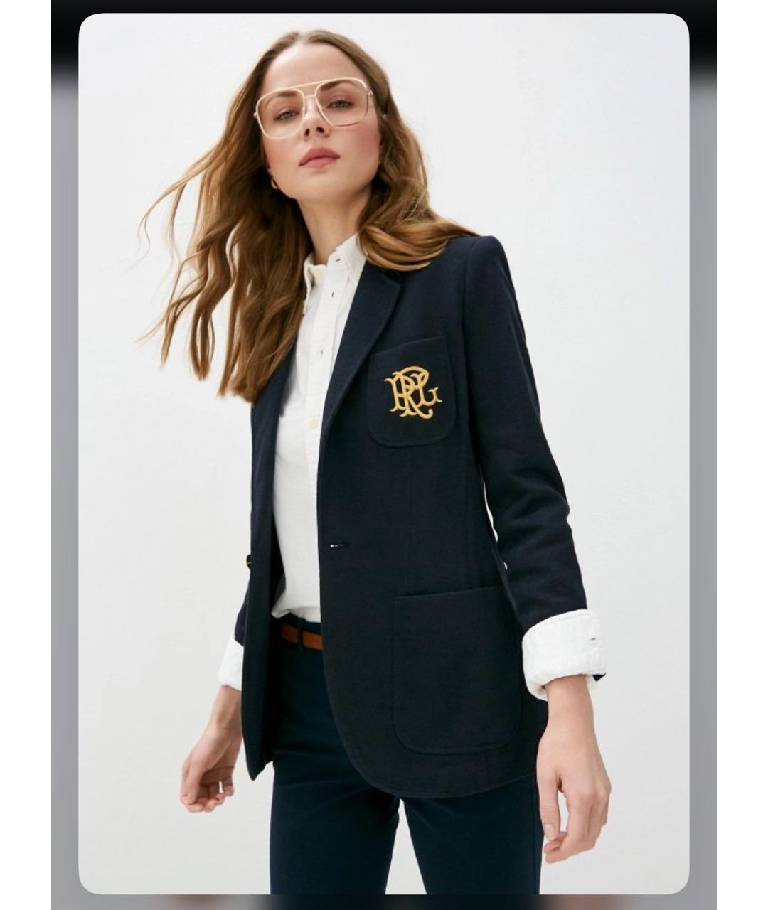POLO RALPH LAUREN Темно-синий хлопковый жакет/пиджак, фото 6