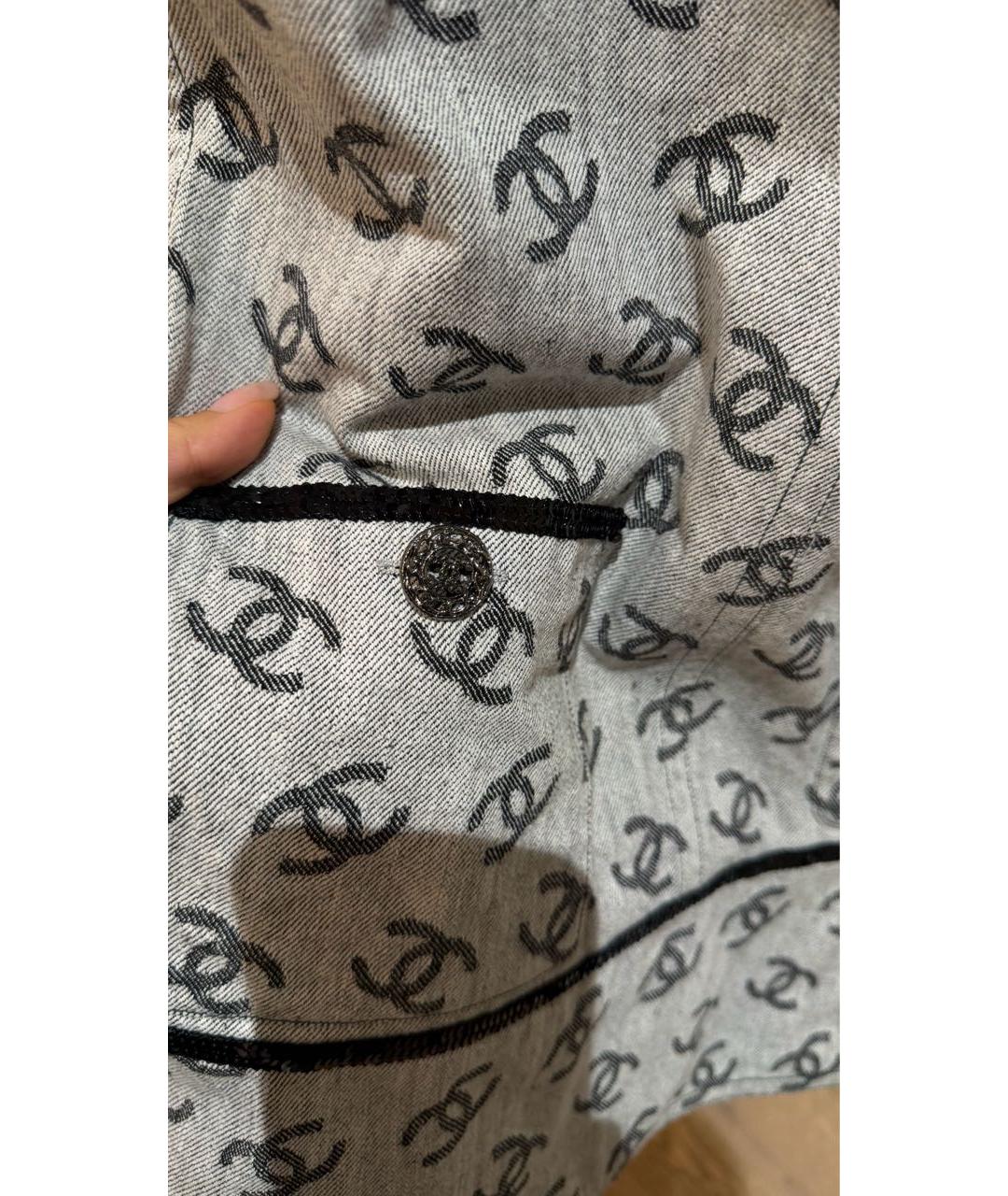 CHANEL Серое хлопковое платье, фото 3