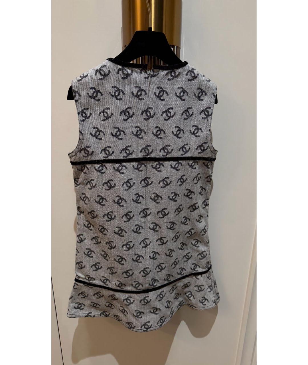 CHANEL Серое хлопковое платье, фото 2