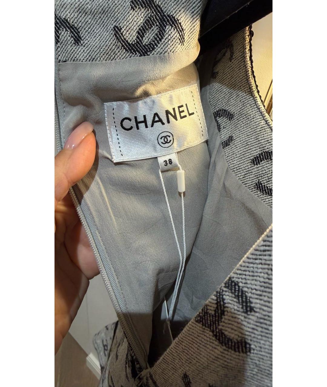 CHANEL Серое хлопковое платье, фото 4