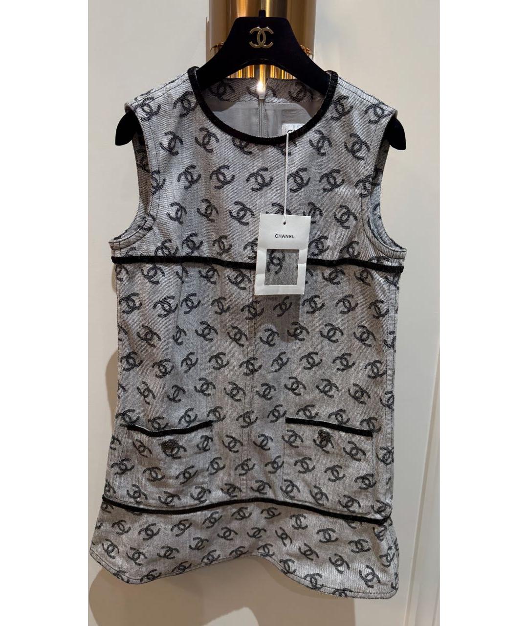 CHANEL Серое хлопковое платье, фото 8
