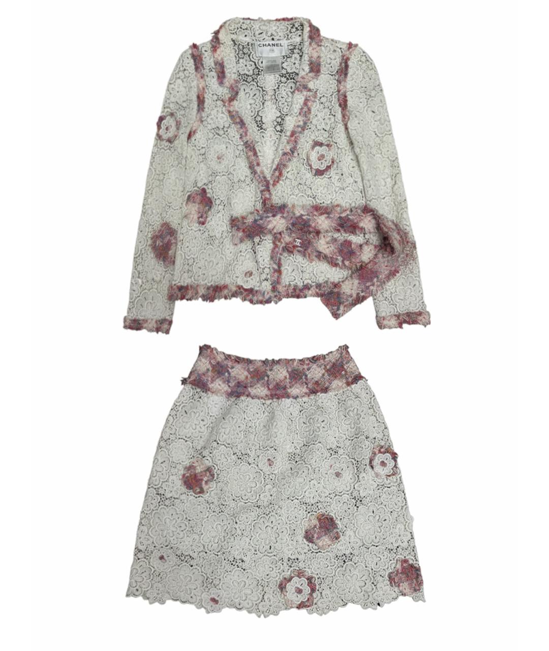 CHANEL Белый хлопковый костюм с юбками, фото 1