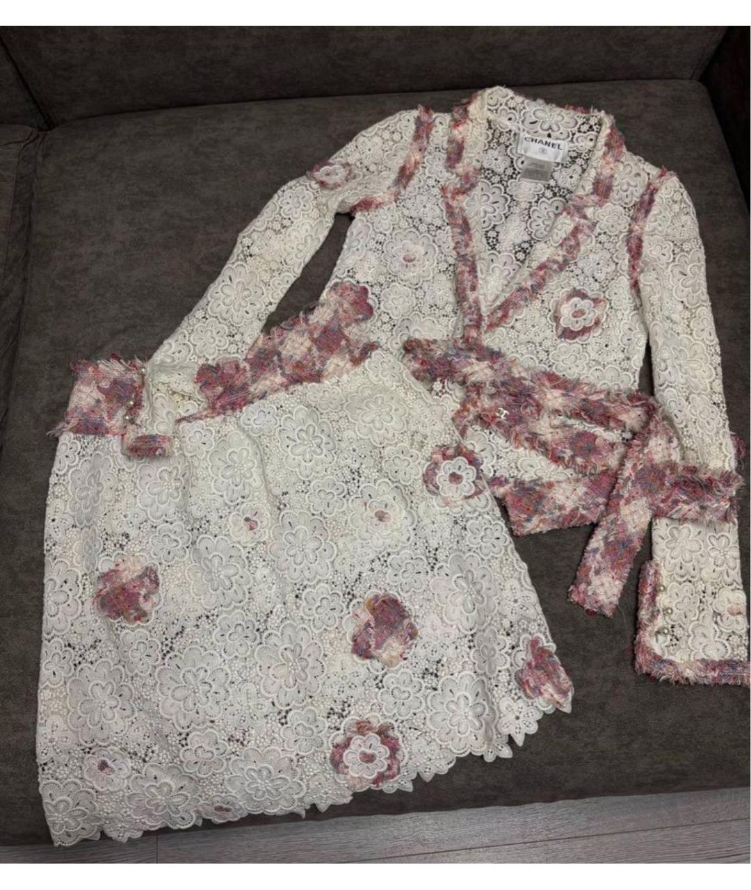 CHANEL Белый хлопковый костюм с юбками, фото 8