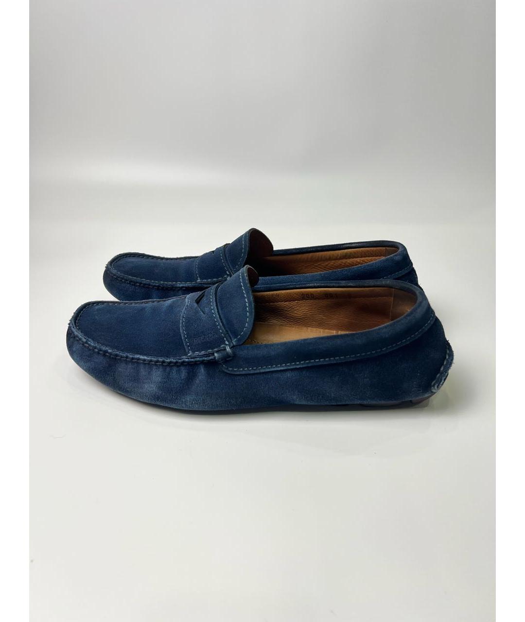 PRADA Темно-синие замшевые мокасины, фото 9