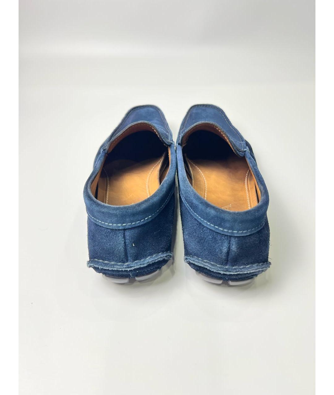 PRADA Темно-синие замшевые мокасины, фото 5