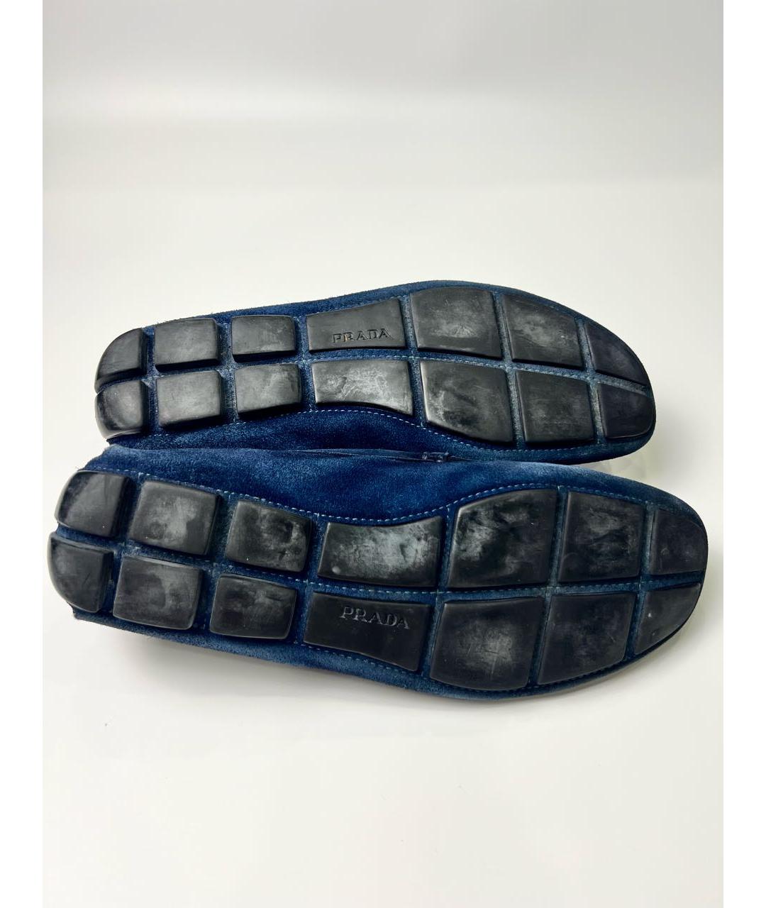 PRADA Темно-синие замшевые мокасины, фото 8