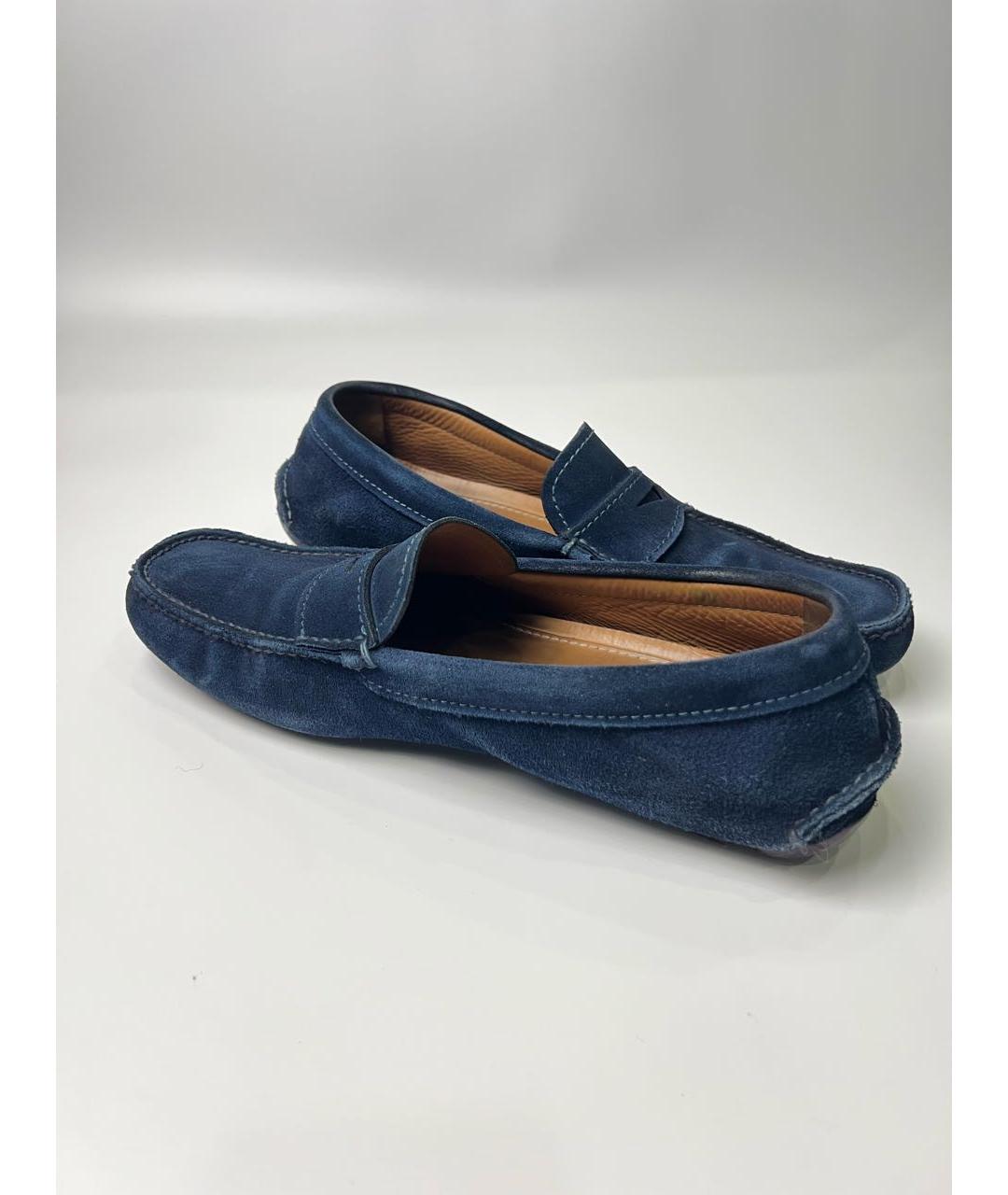 PRADA Темно-синие замшевые мокасины, фото 7