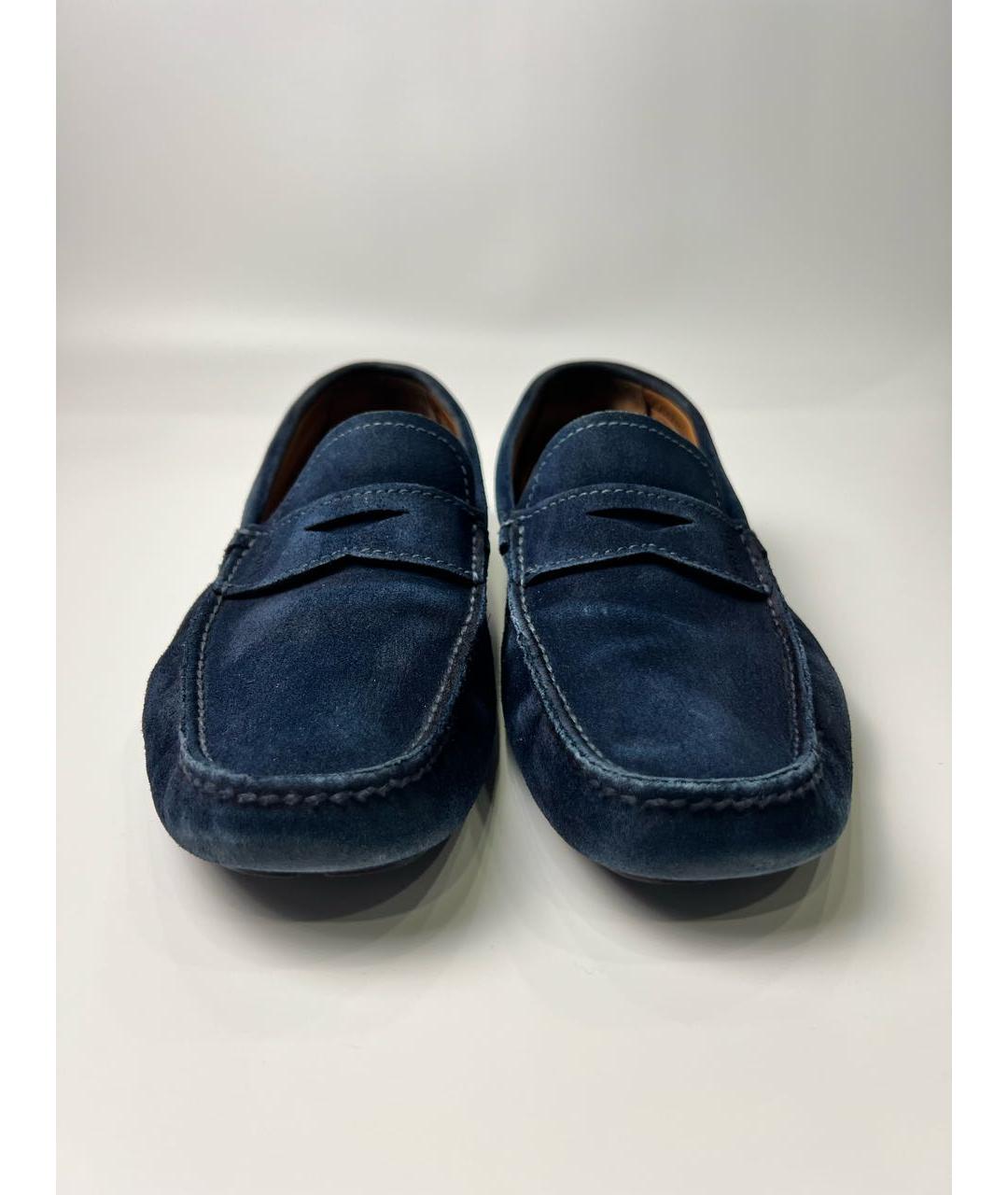 PRADA Темно-синие замшевые мокасины, фото 3
