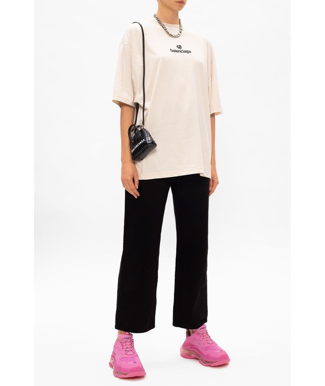 BALENCIAGA Фуксия кожаные кроссовки, фото 3