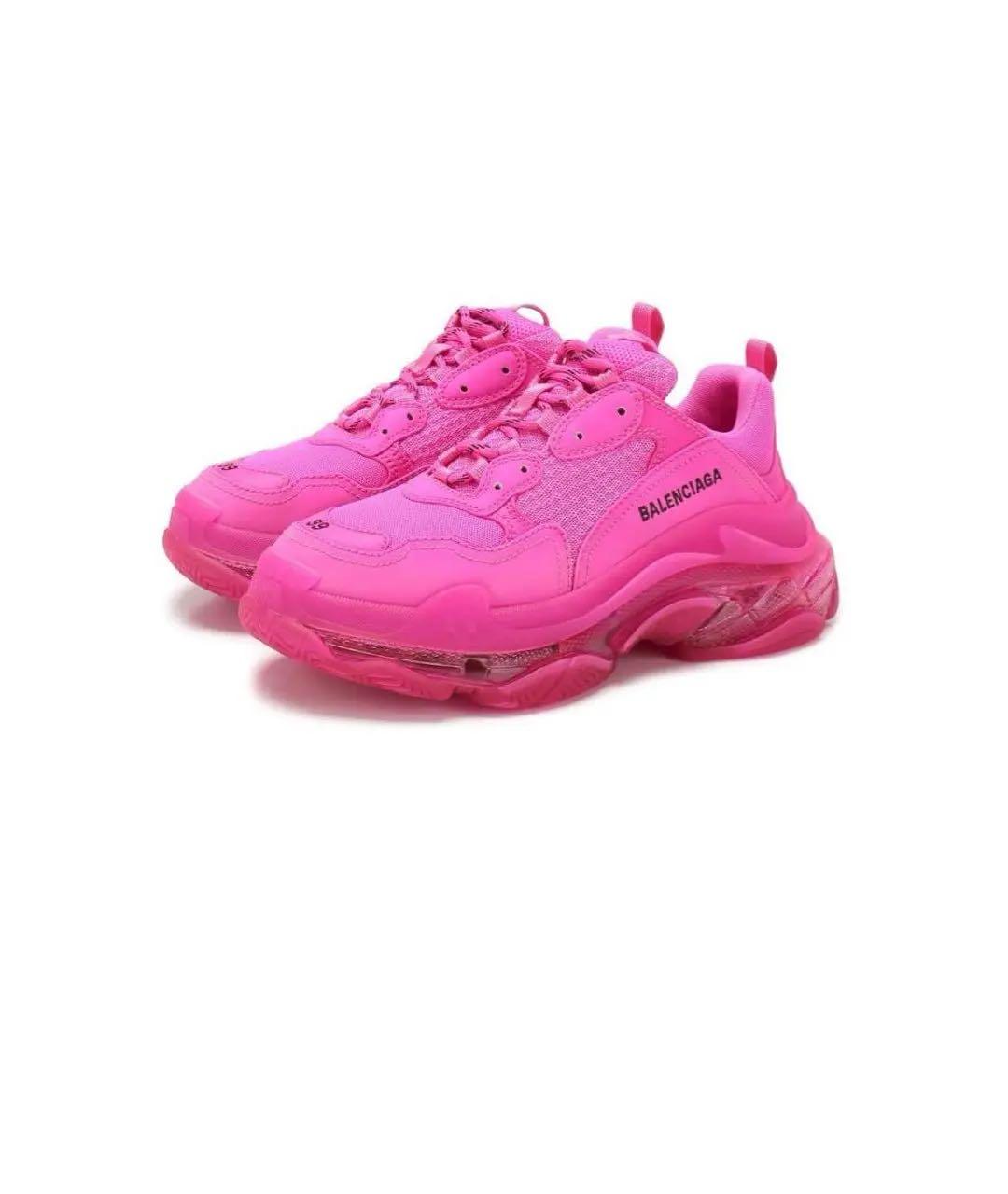 BALENCIAGA Фуксия кожаные кроссовки, фото 2