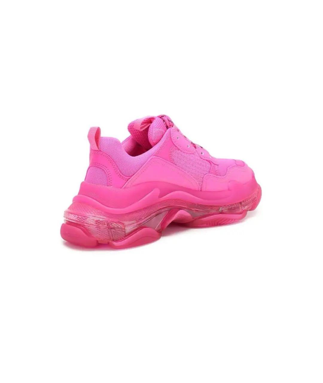 BALENCIAGA Фуксия кожаные кроссовки, фото 7