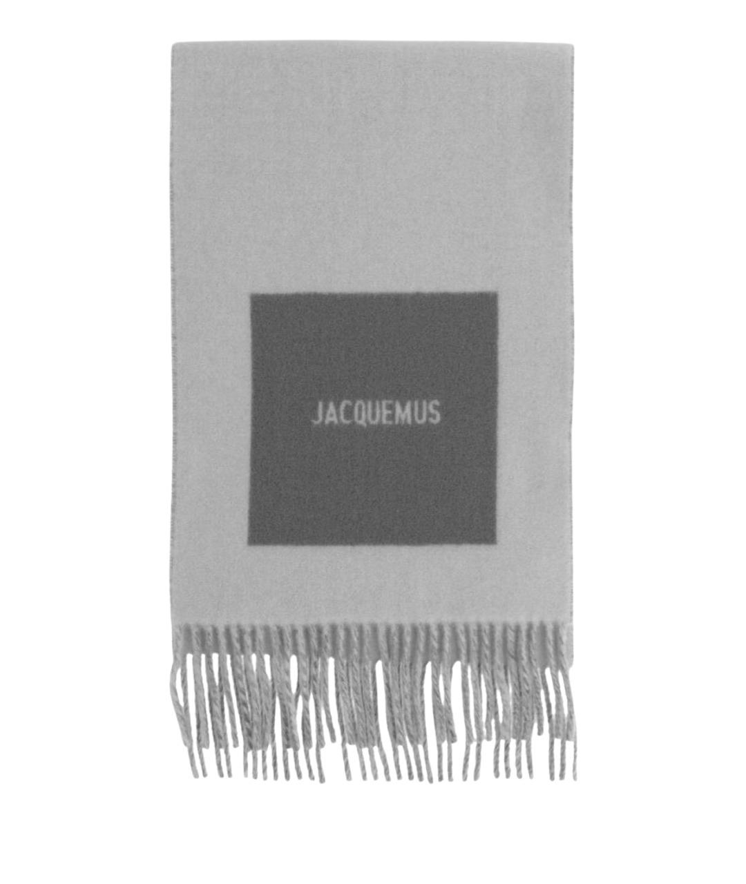 JACQUEMUS Серый шерстяной шарф, фото 1