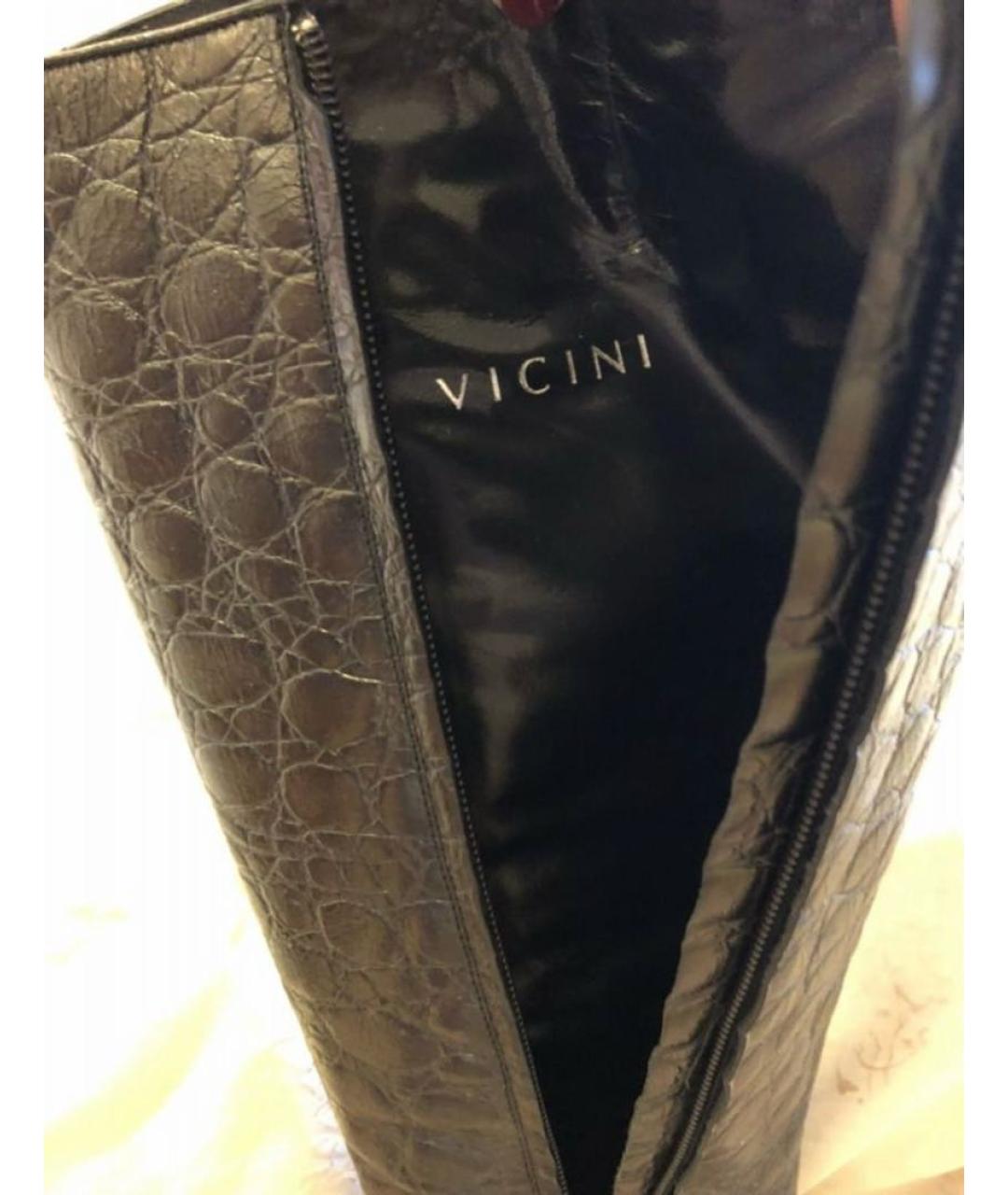 VICINI Черные кожаные сапоги, фото 3