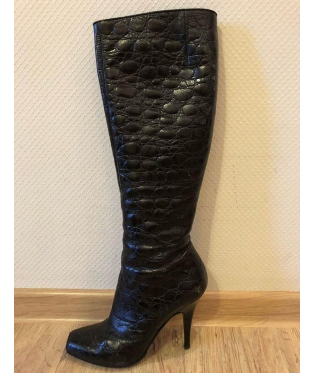 VICINI Черные кожаные сапоги, фото 5