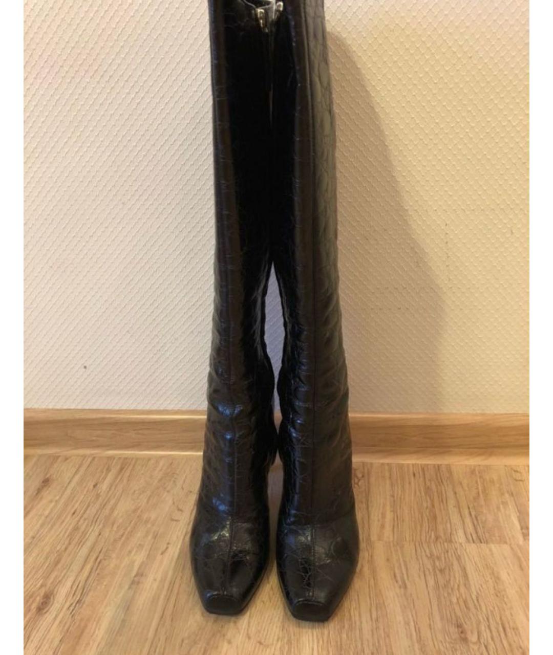 VICINI Черные кожаные сапоги, фото 4