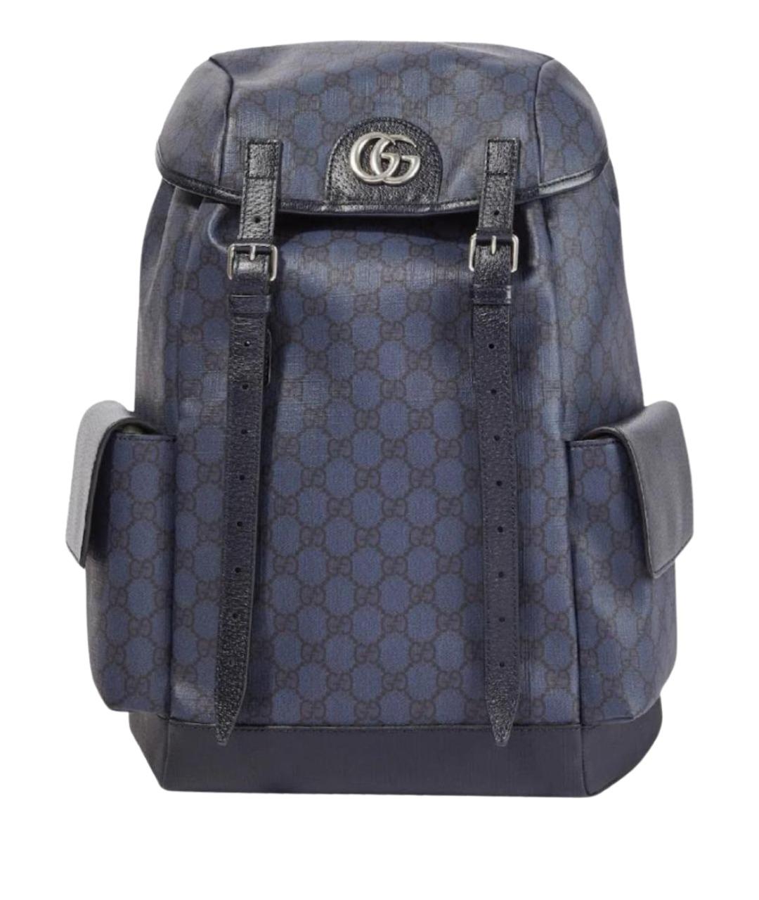 GUCCI Темно-синий кожаный рюкзак, фото 1