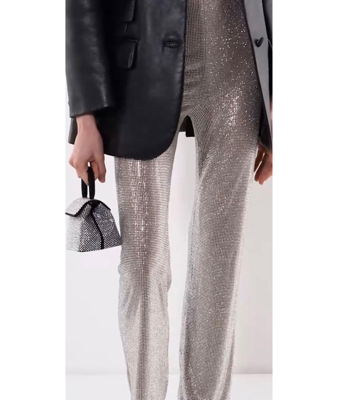 GIUSEPPE DI MORABITO Серебряные полиамидовые прямые брюки, фото 6