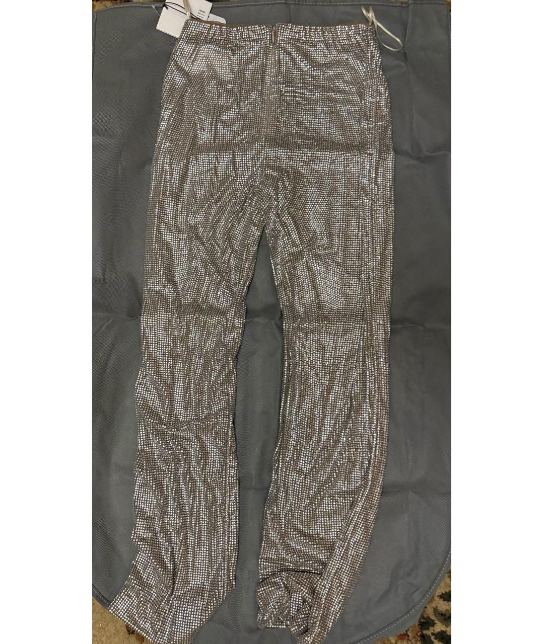 GIUSEPPE DI MORABITO Серебряные полиамидовые прямые брюки, фото 2