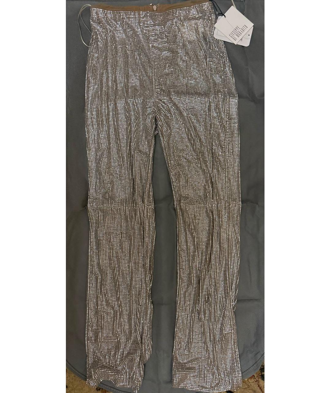 GIUSEPPE DI MORABITO Серебряные полиамидовые прямые брюки, фото 7