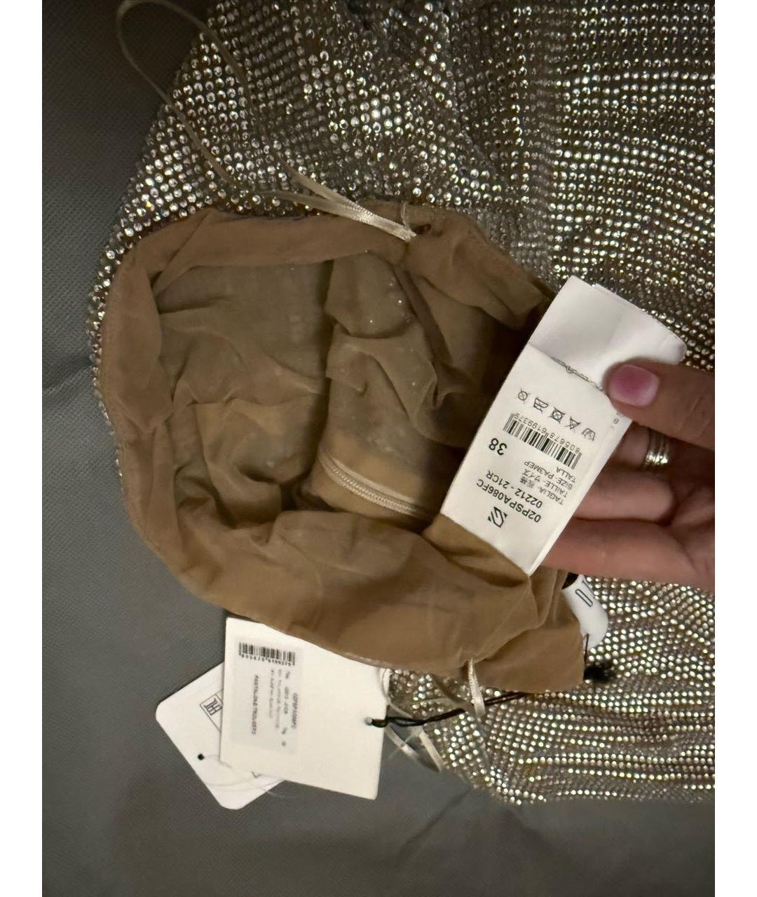 GIUSEPPE DI MORABITO Серебряные полиамидовые прямые брюки, фото 4