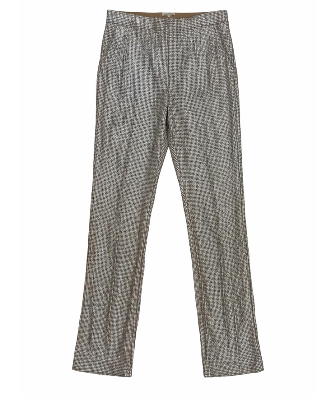 GIUSEPPE DI MORABITO Серебряные полиамидовые прямые брюки, фото 1