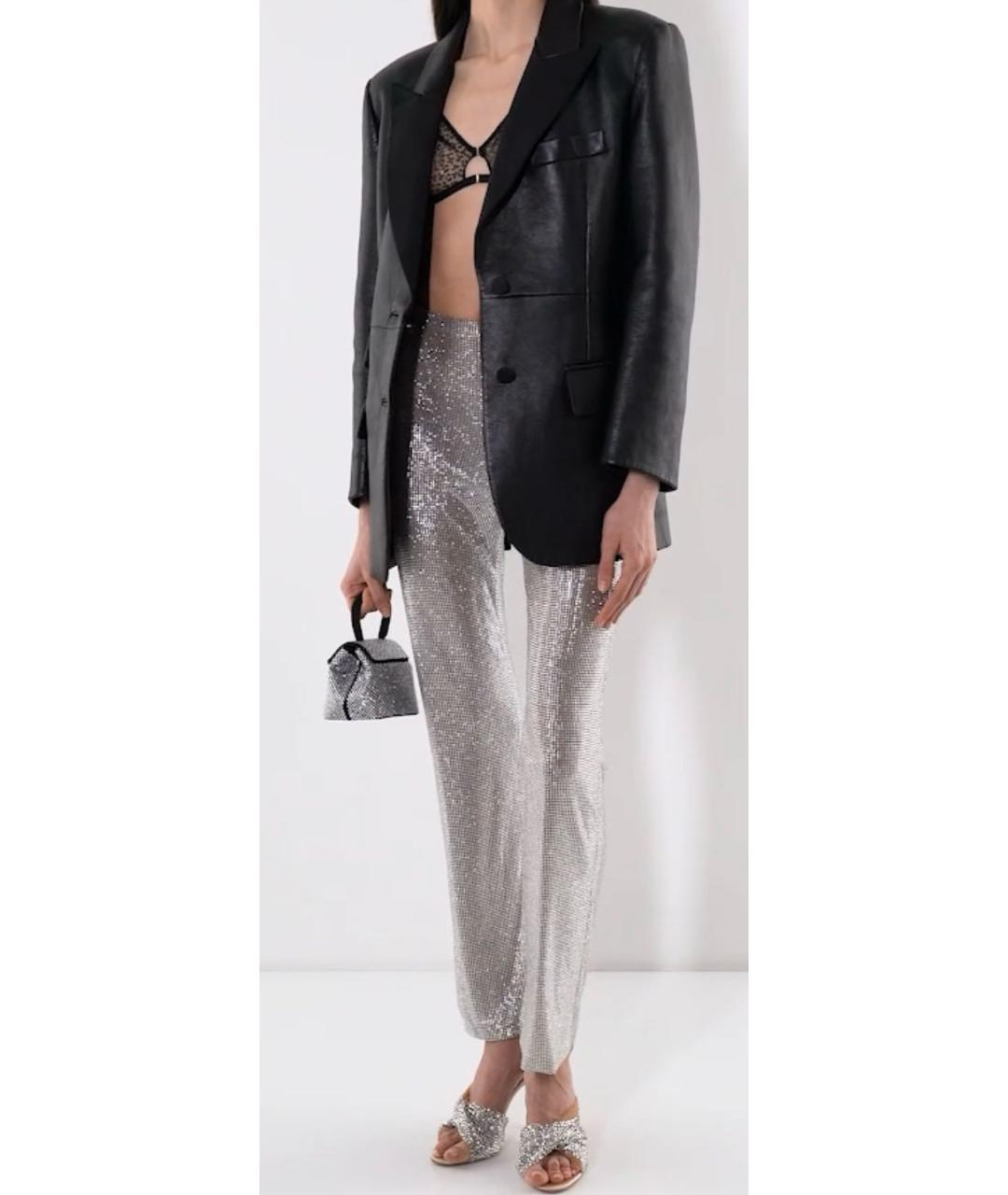 GIUSEPPE DI MORABITO Серебряные полиамидовые прямые брюки, фото 5